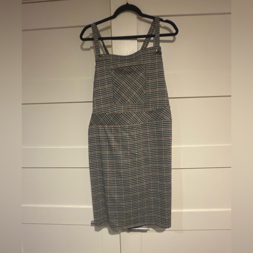 torrid Black, White & Brown Plaid Pinafore Dress